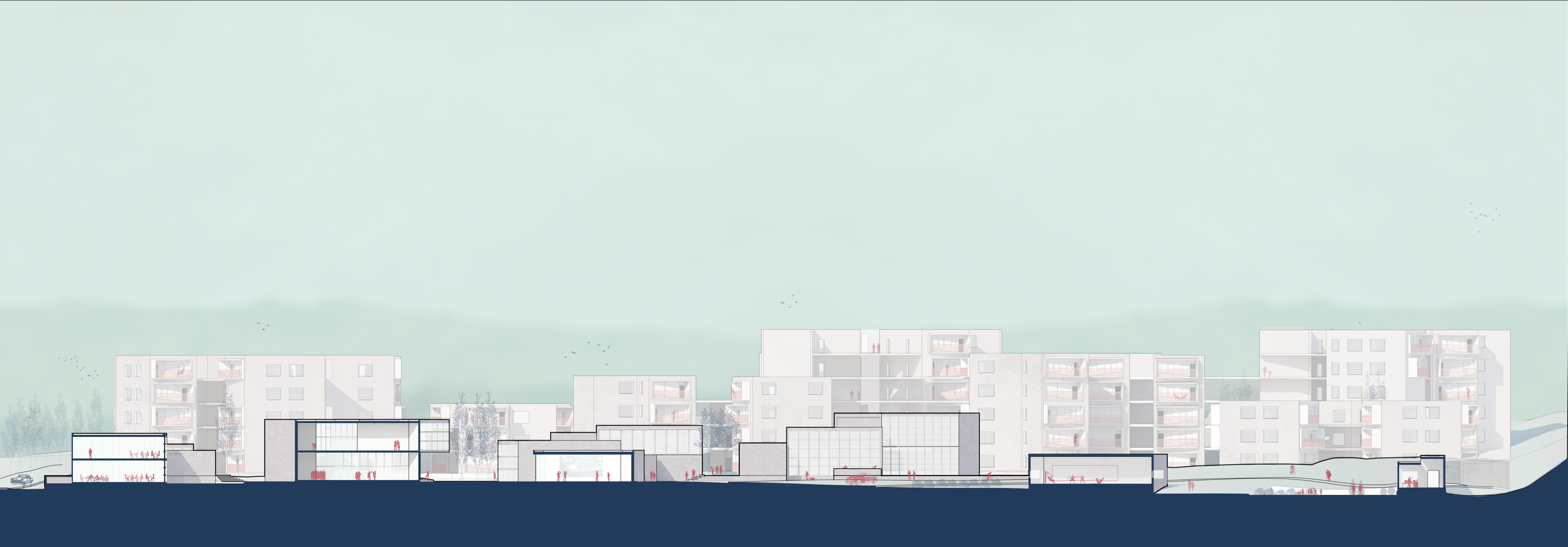 Longitudinal section, 1:64